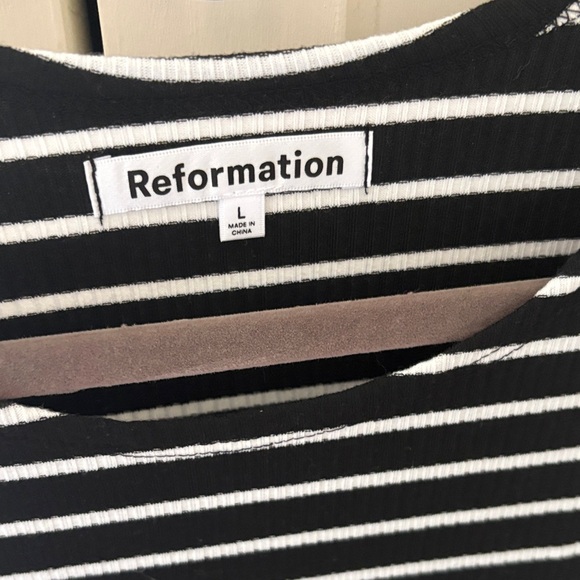 Reformation Striped Black and White Mini Dress - Picture 2 of 4